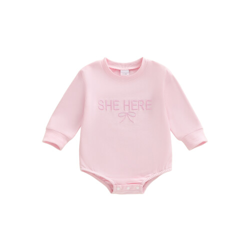 (6-12 Months, Pink) Ολόσωμη φόρμα με και άνοιξη