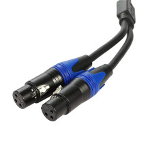 1 Male to 2 Female XLR Y Splitter Micrphone Cable,3Pin XLR Male to Dual XLR Female Y-Splitter Balanced Mic Cables (2Pc)