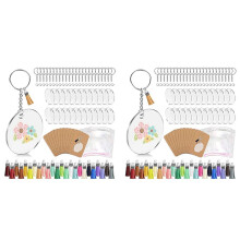 288 Stuks Acryl Sleutelhanger Blank Set, Sleutelhanger voor Vinyl Sleutel Komen met Acryl Blank Bulk, voor DIY Sleutelhanger Vinyl Crafting