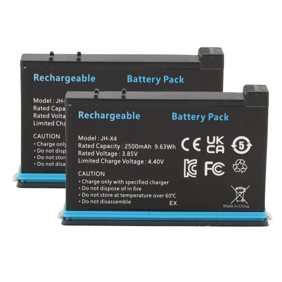 Action Camera Battery Charger For X4 With 2X 2500Mah Batteries & Usb C Hub 5011385747065