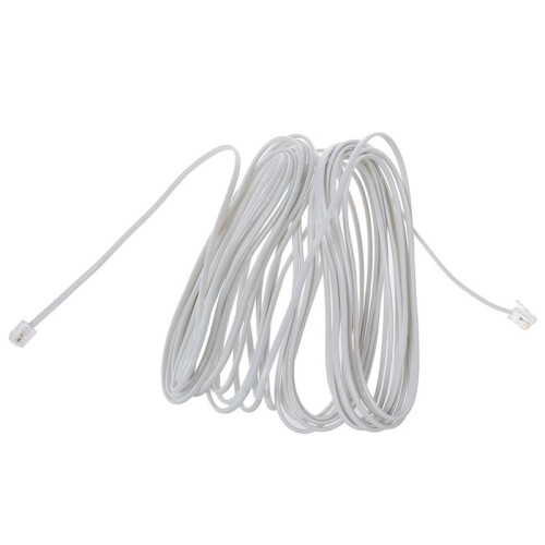 5pcs 9M 30Ft RJ11 6P2C Modular Telephone Phone Cables Wire White 2