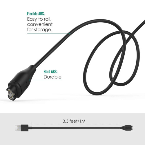 2X Replacement USB Data Sync Charging Cable Wire for  Fenix 5/5S/5X/Forerunner 935/Quatix 5, BLACK 2