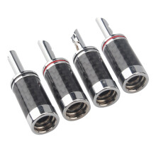 16Pcs Banana Plugs Hi-End HIFI DIY Carbon Fiber Copper Plated Rhodium Electrical Audio Jack Banana Connector Plug