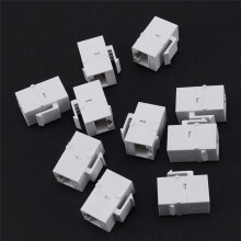 50Pcs RJ45 Connector Jack Cat6 Extension Coupler Ethernet Network LAN Cat 6 Coupler Jacks Extend Adapter,White