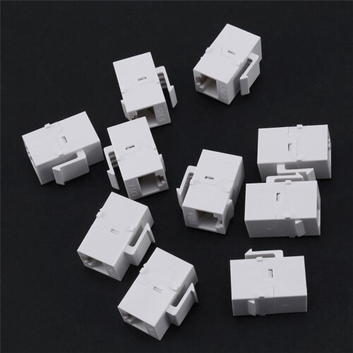 50Pcs RJ45 Connector  Jack Cat6 Extension Coupler Ethernet Network LAN Cat 6 Coupler Jacks Extend Adapter,White