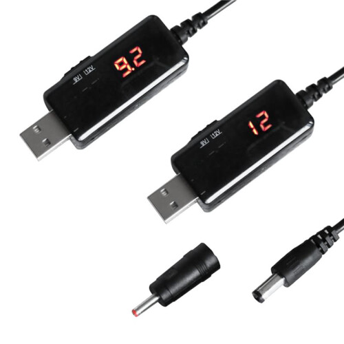 2X USB 5V to 9V 12V Power Cable for Route Charge WIFI Adapter Wire USB ...