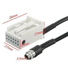 2X Car 3.5mm 12Pin Female Audio Music Aux Cable Input Adapter for W169 W203 W209 W221 W164 R230