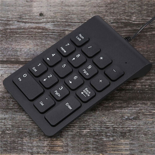 4X  USB Wired Numeric Keypad Numpad 18 Keys Digital Keyboard for Accounting Teller Laptop Windows Android (Black) 2