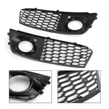 Car Front Bumper Fog Light Mesh Grille Cover 8KD807682 8KD807681 for A4 B8 2009-2012 Fog Lamp Cover