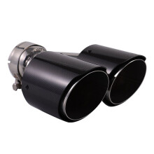 Silenciador de Escape Universal para Coche, Boquilla de Acero Inoxidable con Punta en y y Doble Salida.