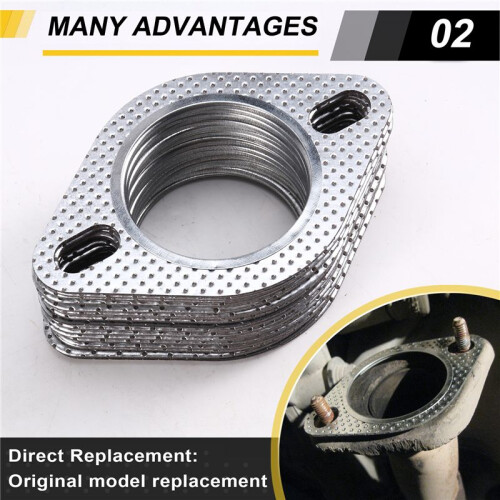 100 Peças Junta de Flange Alta Temperatura com 2 Parafusos de 2,5 Polegadas Diâmetro Interno 120-06310-0002 de 2,5 Polegadas Compatível com para 2