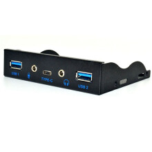 HUB USB 5 Puertos USB 3.1 TYPE-C USB 3.0 Panel Frontal Audio HD Conector para Auriculares de 3,5 mm Adaptador de Expansión de Micrófono para