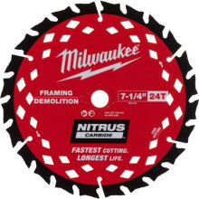 Lame de scie circulaire - MILWAUKEE - 4932499376 - Nitrus Carbide - 190x30x1,8 mm - 24 dents ATB
