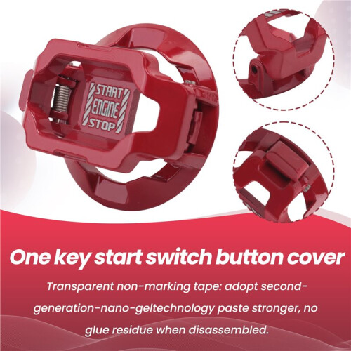 Car Start Stop Button Decor Car Engine Push Start  Button Cover Protector Start Stop Button for Car 2