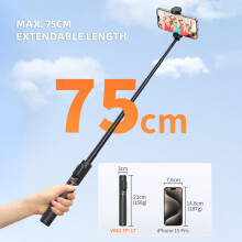 VRIG TP-17 Extendable Phone Tripod with Remote Shutter, 75cm