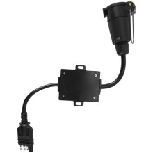 US to Europe Trailer Light Converter 4 Way Flat Socket (American Vehicle) to 7 Way Round Socket (European Trailer)