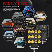 4 Inch Car LED Work Light Strobe Headlight White Yellow Offroad Driving Spotlight Fog Light for Truck Cars Suv Boat