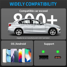 Kabelloses Carplay und Android Auto Box 2-in-1, Kabelgebundener Dongle mit Plug & , CarPlay, Android AUTO Adapter, -AI-Box