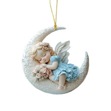 Whimsically Angel Baby On Moon Hanging Ornament Car-F338 3