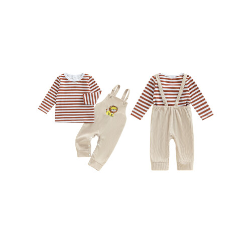 (6-9 Months, Khaki) Σετ ρούχων για τεμάχια φθινοπωρινά. 1