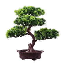 Low Maintenance Plastic Bonsais Plant Realistic-pine green