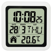 2X Large Waterproof Bathroom Wall Clock, Moisture Proof Temperature Humidity Meter,Suction Clock Watch
