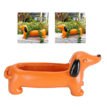 Niedlicher Hund Resin Blumentopf - Wasserdichter Innen- & Außen-Topf für Pflanzen 1,5L
