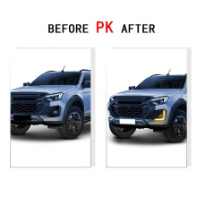For D-Max 2023 2024 Dynamic Turn Signal Car DRL LED Daytime Running Light LED Fog Lamp White+Yellow Light