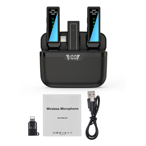 Portable 2.4G Wireless Lavalier Microphone for Live Streaming, 8h Endurance 2
