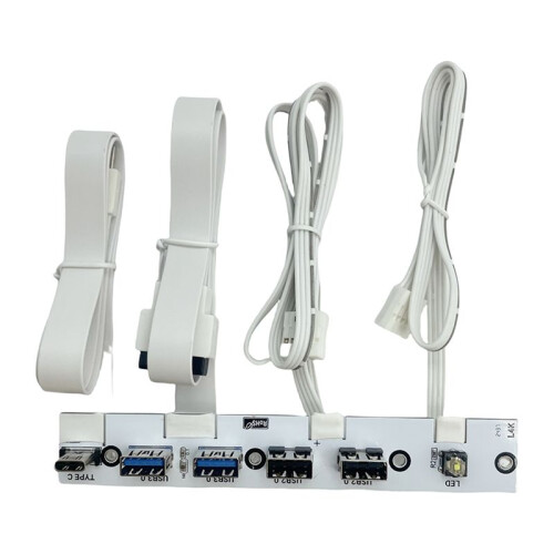 USB 3.0 Front Panel Hub IO Panel 2-Port USB3.0+2-Port USB2.0+1-Port TYPE-C 20G+LED  for PC Case Desktop White