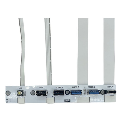 USB 3.0 Front Panel Hub IO Panel 2-Port USB3.0+2-Port USB2.0+1-Port TYPE-C 20G+LED  for PC Case Desktop White 1