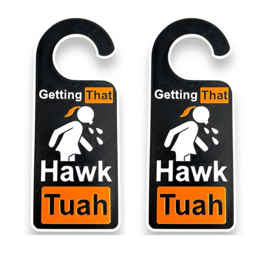 2 STKS Hawk Tuah Deurhanger Grappige Deurknophanger GettingThat Hawk Tush