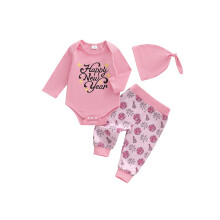 (0-3 Months, Pink) Conjunto de 3 Año Nuevo.