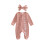 (6-12 Months, Pink) Ολόσωμη φόρμα μωρών κορδέλα μαλλιών 1