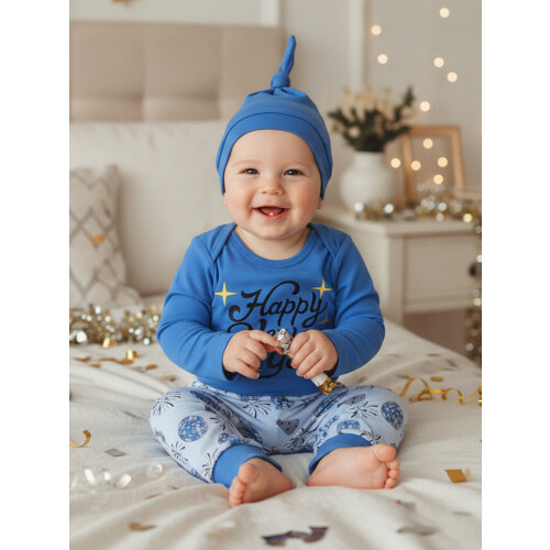 (3-6 Months, Blue) Conjunto de 3 Año Nuevo. 2