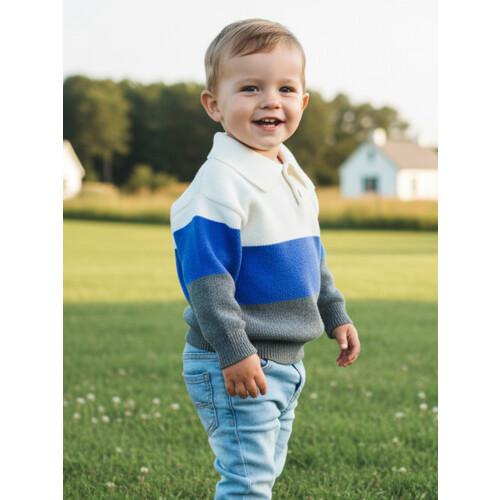 (9-12 Months, Blue) Πουλόβερ για νήπια, κουμπιά, μακρυμάνικο 2