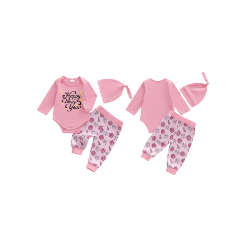(3-6 Months, Pink) Conjunto de 3 Año Nuevo. 1