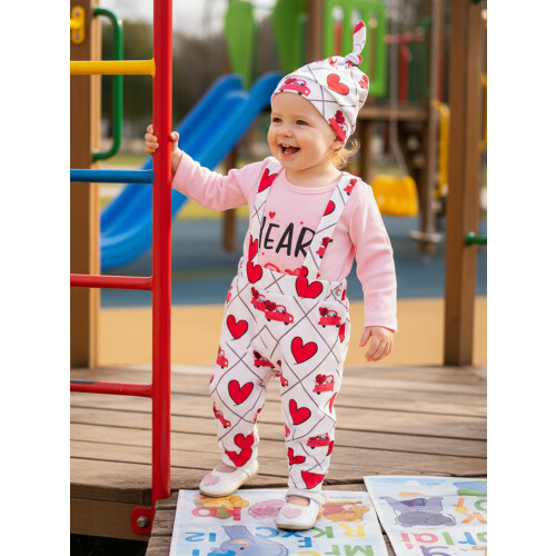 (6-9 Months, Pink) Conjuntos para el corazón, diadema. 2
