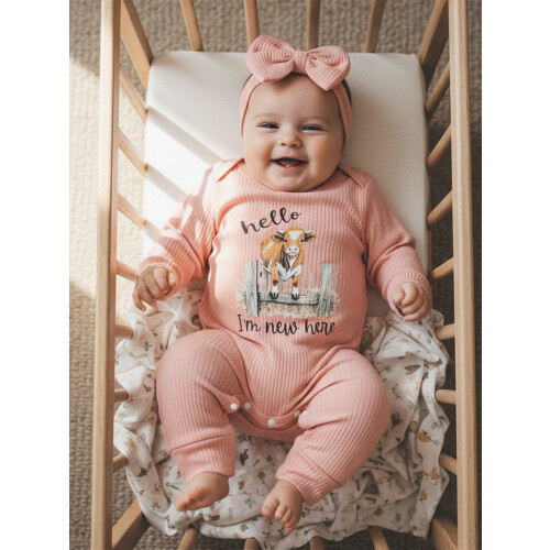(Newborn, Pink) Completo bambina 2 capelli inclusa. 1