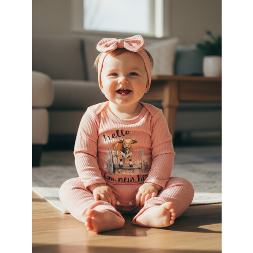 (Newborn, Pink) Completo bambina 2 capelli inclusa. 2