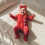 (6-12 Months, Red) Ολόσωμη φόρμα μωρών κορδέλα μαλλιών 4