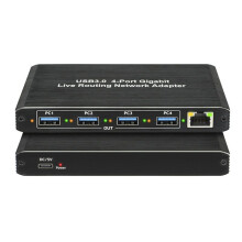 USB3.0 Gigabit Network Adapter Plug and  Driver-Free 4-Port Gigabit RJ45,for Computers, Live Streaming Equipment