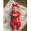 (6-12 Months, Red) Ολόσωμη φόρμα μωρών κορδέλα μαλλιών 8