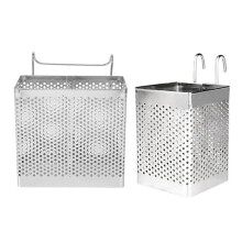2PCS Stainless Steel Chopsticks Holder Hanging Cutlery Drying Basket Tableware Drainer with Hooks Kitchen Utensil