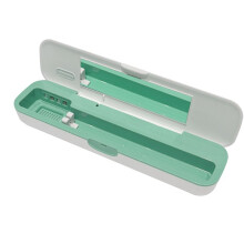 1pcs Portable UV Toothbrush Sanitiser Case with Dual USB, Travel-Friendly, Hygienic Toothbrush Storage Green