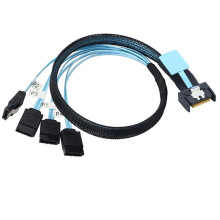 SlimSAS 8654 MCIO 4I 38pin Till 4x -Kabel PCIE5.0 PCI-E Server Dataanslutning Förlängningskabel Höghastighets 1M