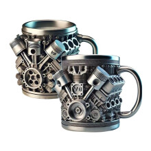 Engines Design Mug Engines Stainless Steel Cup Handmade Engines Coffee Cup for Car Enthusiasts Capacity Tea Mug for Home