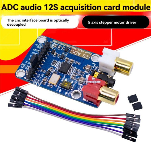 I2S ADC Master Slave Mode Development Board 24BIT 192K 96K 48K Audio I2S Capture Card Module Support 3.5MM/RCA Input 2