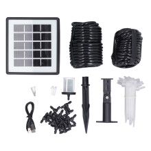 Solar Powered Automatic Plant Watering System, DIY Drip Irrigation Kit with Smart Alarm and Multiple Timer Settings for Garden Balcony and Home Use