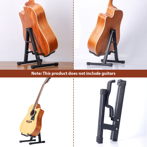 Foldable A-Shape Guitar Stand with Rubber Padding, 28x30.5x37cm Black